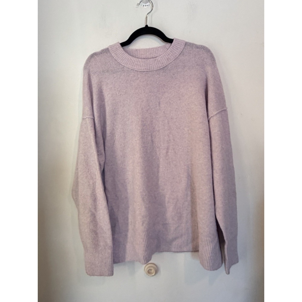 Aerie Oversized Pink Sweater Crewneck Medium Stretch Casual Boho Soft Cozy